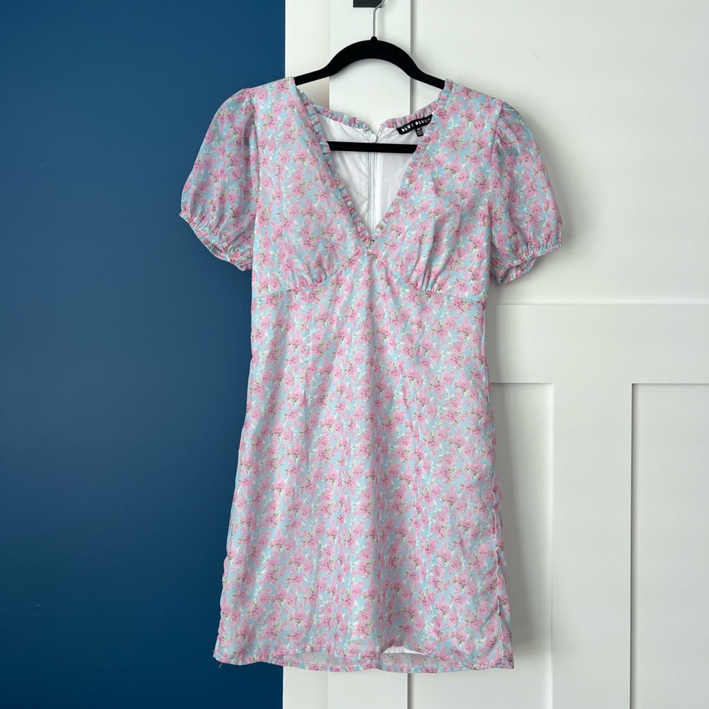 Blue Blush Floral Dress